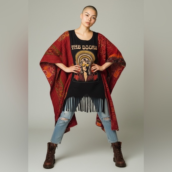 Handmade Tops - THE DOORS Kantha Layer Handmade Oversized Size Inclusive Granny D Originals
